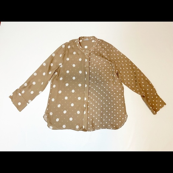 ELIE TAHARI Women\'s Nina Mixed Polka Dot Blouse size S